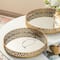 Glitzhome® Gold Round Metal Mirrored Decorative Trays Set